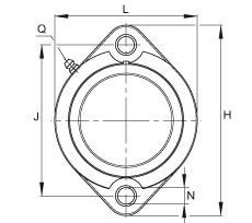 軸承座單元 GLCTE25-TV-FA125.5, 兩孔塑料軸承座，帶偏心鎖圈的外球面球軸承，帶 Corrotect? 涂層，P型密封