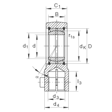 液壓桿端軸承 GIHRK40-DO, 根據(jù) DIN ISO 12 240-4 標準，帶右旋螺紋夾緊裝置，需維護