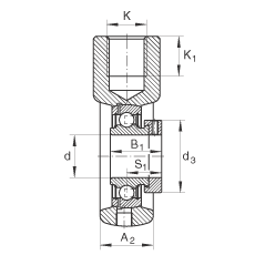 吊裝式軸承座單元 PHE45, 鑄鐵軸承座，帶偏心鎖圈的外球面球軸承，P 型密封