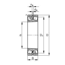 調心滾子軸承 24176-B-K30, 根據 DIN 635-2 標準的主要尺寸, 錐孔，錐度 1:30